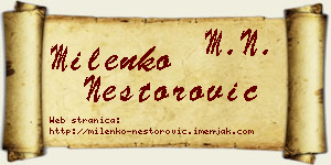 Milenko Nestorović vizit kartica